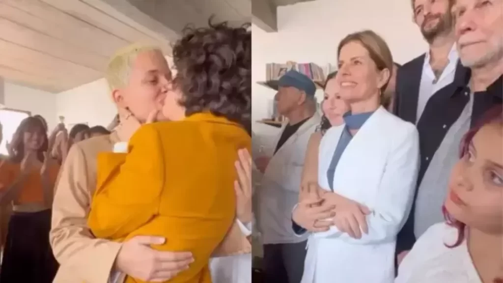 Casamento discreto une filha de Débora Bloch e Olivier Anquier com cantora