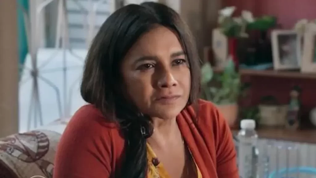 Lígia triste em cena de Três Graças.