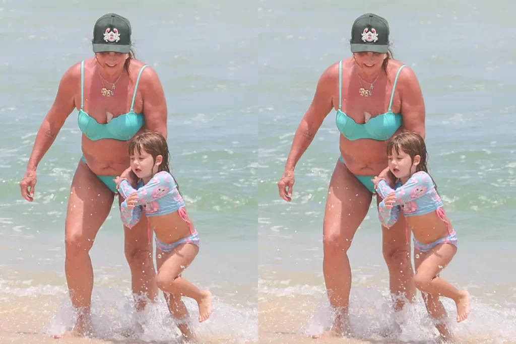 Margareth Serrão, mãe de Virginia Fonseca, leva netos à praia – OFuxico