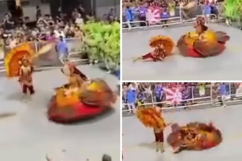 Perde ponto? Casal da Tatuapé escorrega e cai durante desfile em SP – OFuxico